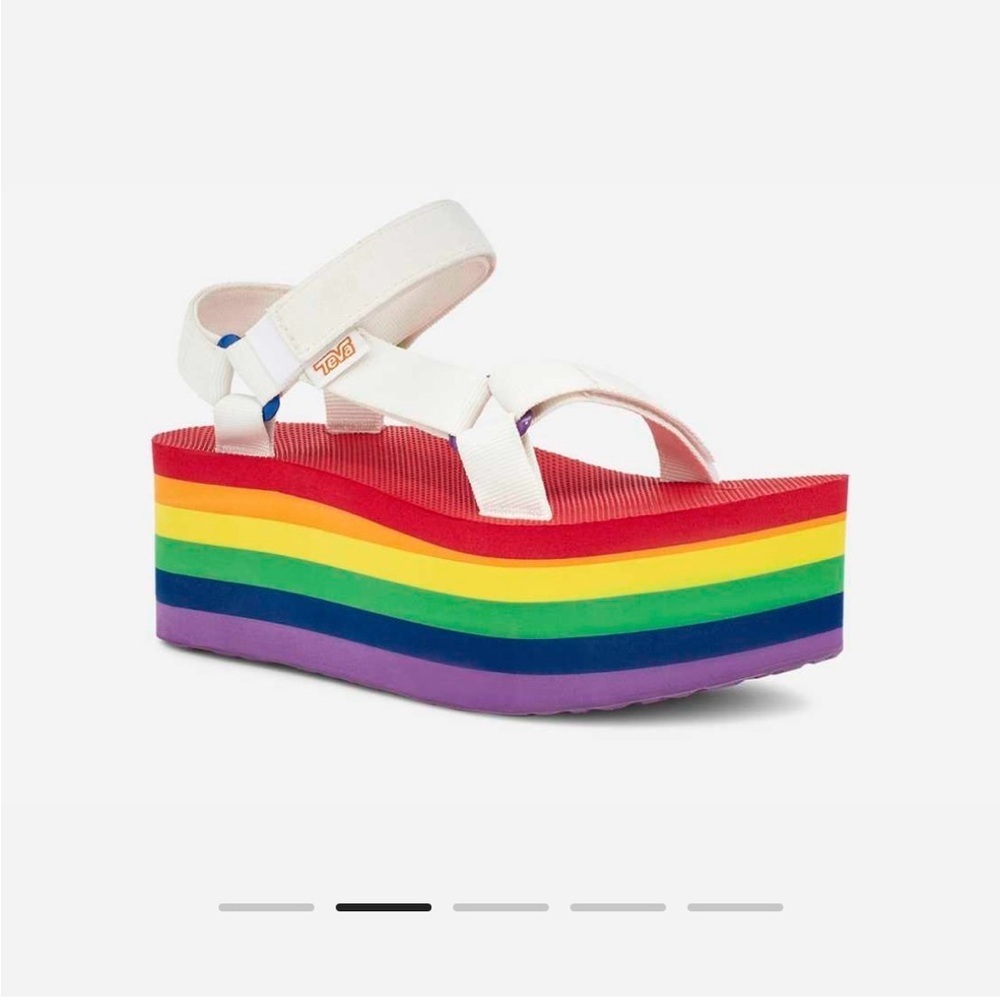 Teva Platform Universal Rainbow Pride Sandals Lgb… - image 2